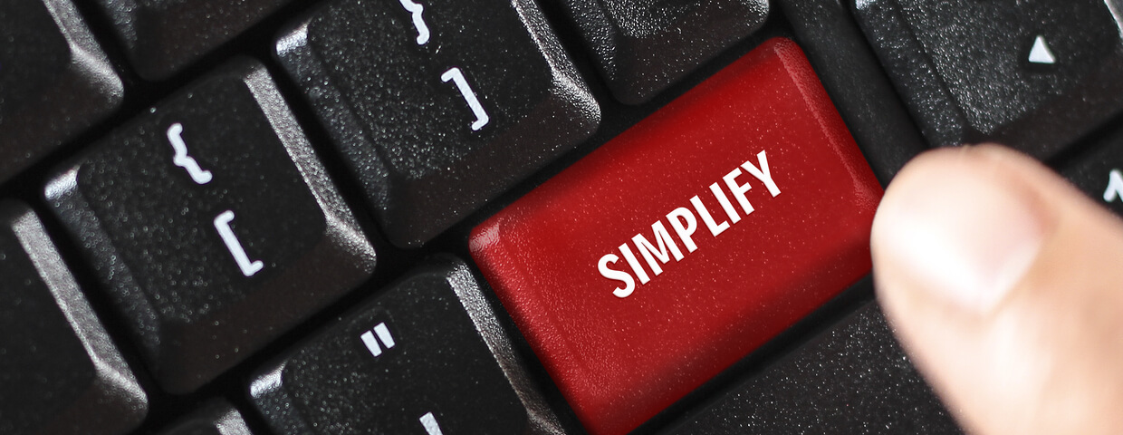 The word 'simplify' one keyboard.